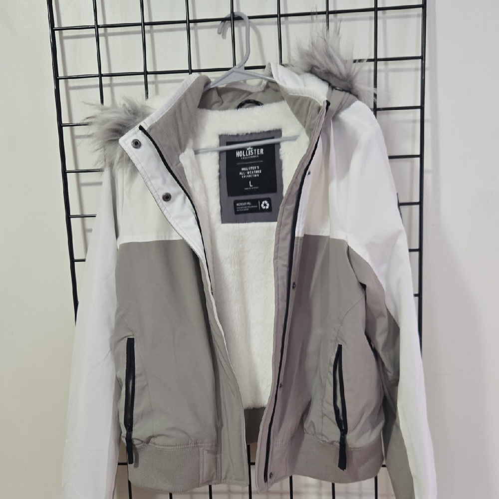 Hollister Two-Tone Jacket with Faux Fur Trim